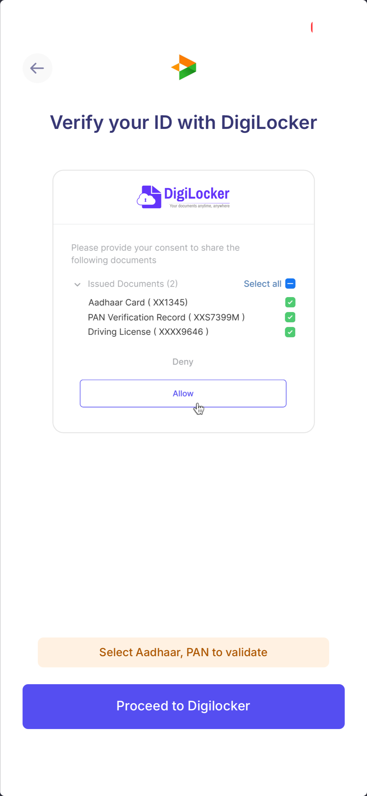 DigiLocker consent capture